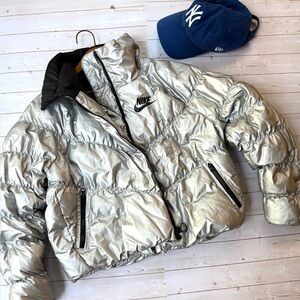 Nike silver puffer jacket
